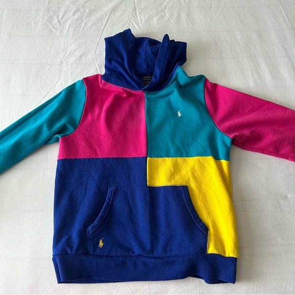 Polo Ralph Lauren Spectre 2 Color Block Hoodie Pullover Sweatshirt Y2K - Picture 5 of 5